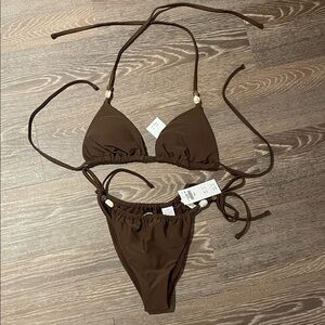 Abercrombie & Fitch Brown Bikini Set